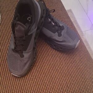 Sleek Black and Gray Athletic Shoes